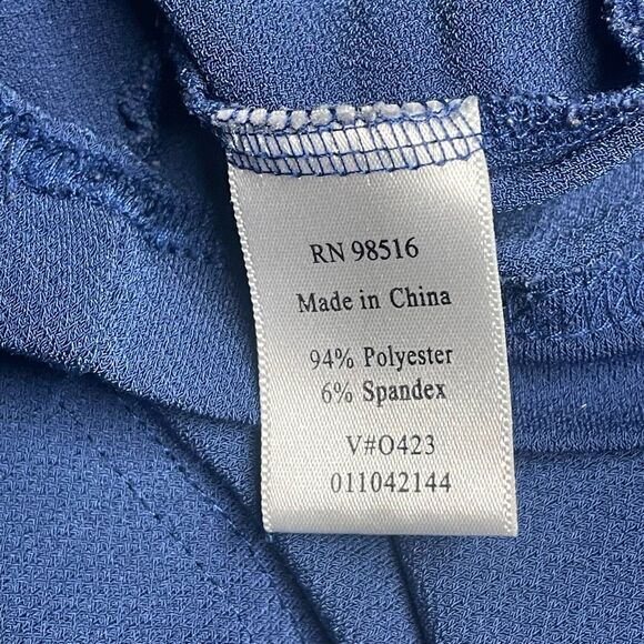 Coldwater Creek Deep Blue Wrap-Neck Top N0273 - Picture 6 of 7